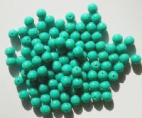 100 6mm Round Opaque Turquoise Glass Beads